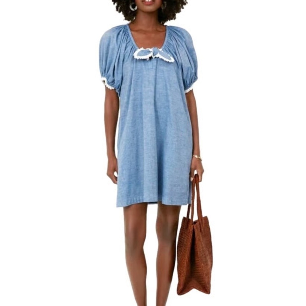 Tuckernuck‎ x Pomander Place | Chambray Luca Cotton Lace Trim Shirt Dress Small